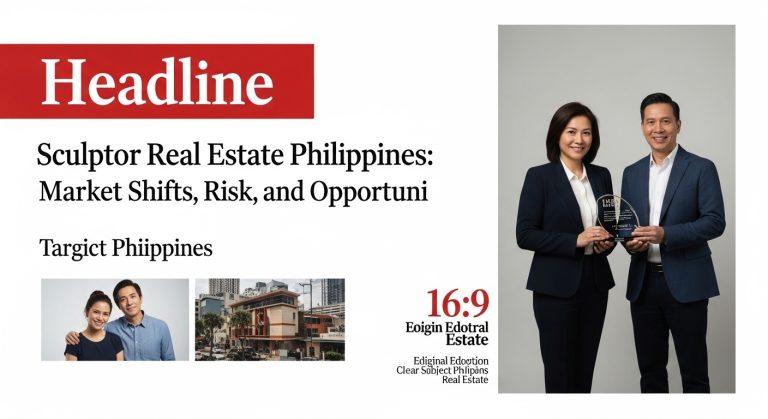 Sculptural facade of a new mixed-use development in the Philippines with city skyline backdrop.