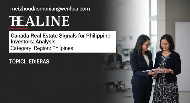 Cross-border real estate analysis image showing Philippines and Canada connection with market charts.